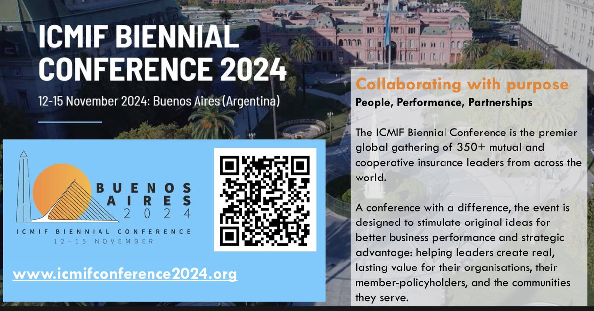 The theme for the premier global conference for #mutual #coop insurance leaders  #ICMIFConf2024 is “Collaborating with purpose” which will address priority strategic issues around: 

🧑‍💻People
📈Performance
🤝Partnerships 

More info on agenda coming soon!

icmifconference2024.org