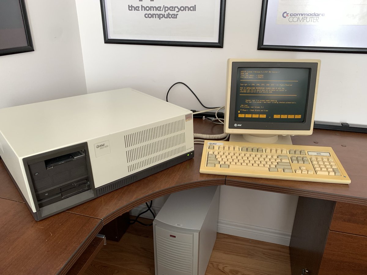 Whoops hoo! AT&T Unix System V checking file systems and coming up