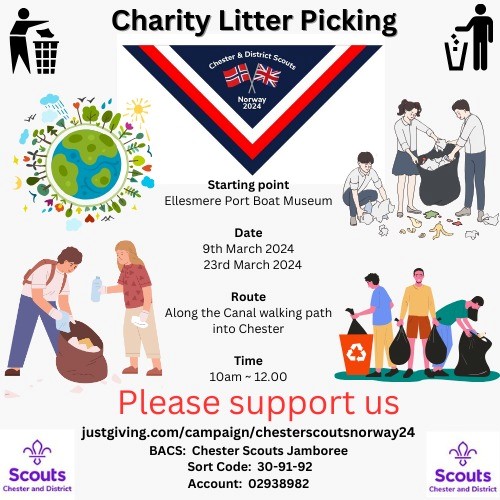 This Saturday and on 23rd March- charity litterpick starting at the boat museum- details below