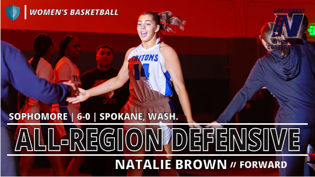 Congrats to Natalie Brown for being named to the All-Defensive Team in the North Region! #tritonpride x #HERE