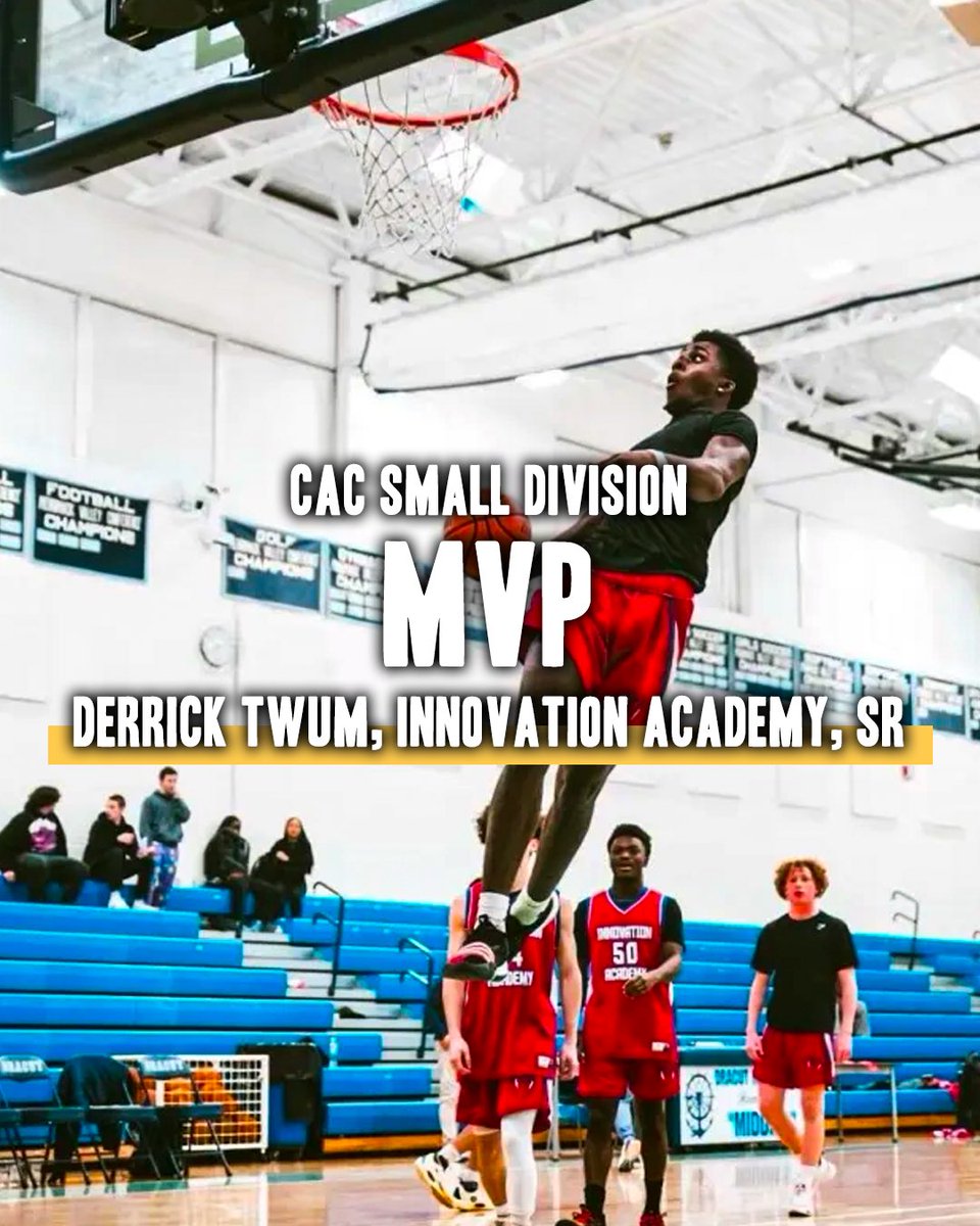 CAC Boys Basketball (@cacboyshoop) on Twitter photo CAC Small MVP ๐
Congratulations to Derrick Twum of Innovation Academy for being named MVP of the CAC Small School Division ๐<a href="/IACS_BBall/">IACS_Hoops ๐</a> <a href="/derricktwum35/">Derrick Twum</a>
One of the top bucket getters in the state this year, Twum helped lead Innovation to the state tournament ๐ #CACBoysHoop CAC Small MVP ๐
Congratulations to Derrick Twum of Innovation Academy for being named MVP of the CAC Small School Division ๐<a href="/IACS_BBall/">IACS_Hoops ๐</a> <a href="/derricktwum35/">Derrick Twum</a>
One of the top bucket getters in the state this year, Twum helped lead Innovation to the state tournament ๐ #CACBoysHoop