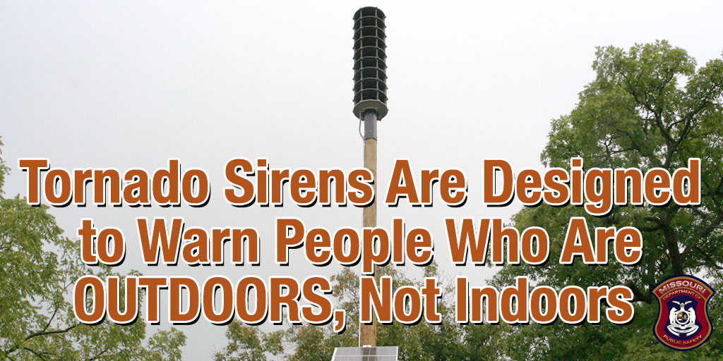 🔊 Remember, outdoor warning sirens are designed for just that - ONLY to alert people who are OUTDOORS. This is why it's important to have multiple ways to receive severe weather alerts, such as an NOAA weather radio, local TV, WEA alerts &amp; mobile apps, to name a few. 📢📺📲📻