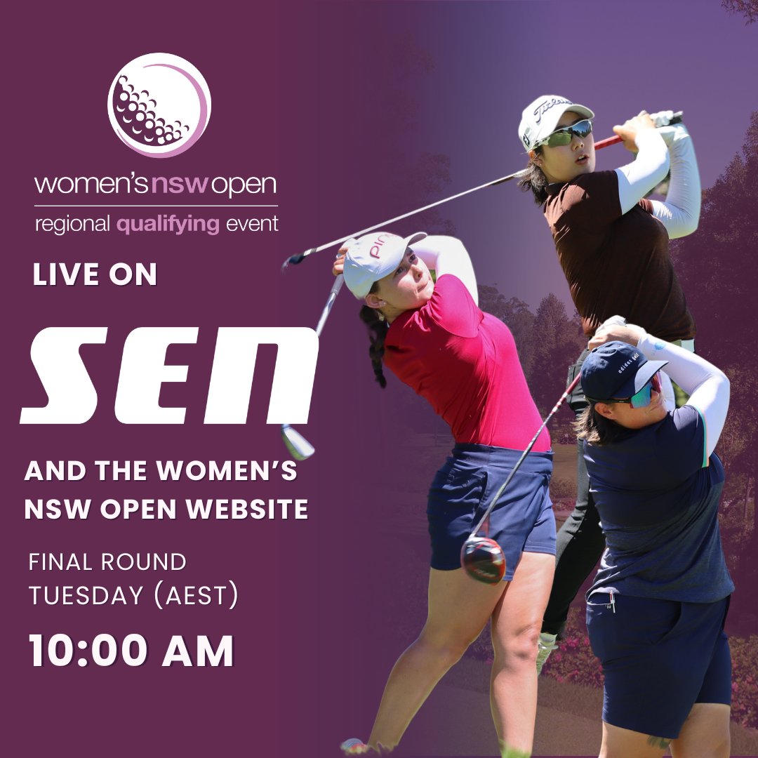 Wondering where you can watch the final round of the Women's NSW Open Regional Qualifying Event at Duntryleague? 

The action will be streamed live from 10 AM on the SEN App and the Women's NSW Open website!  📹

#NSWOpenGolf #NewSouthWales #FeelNSW