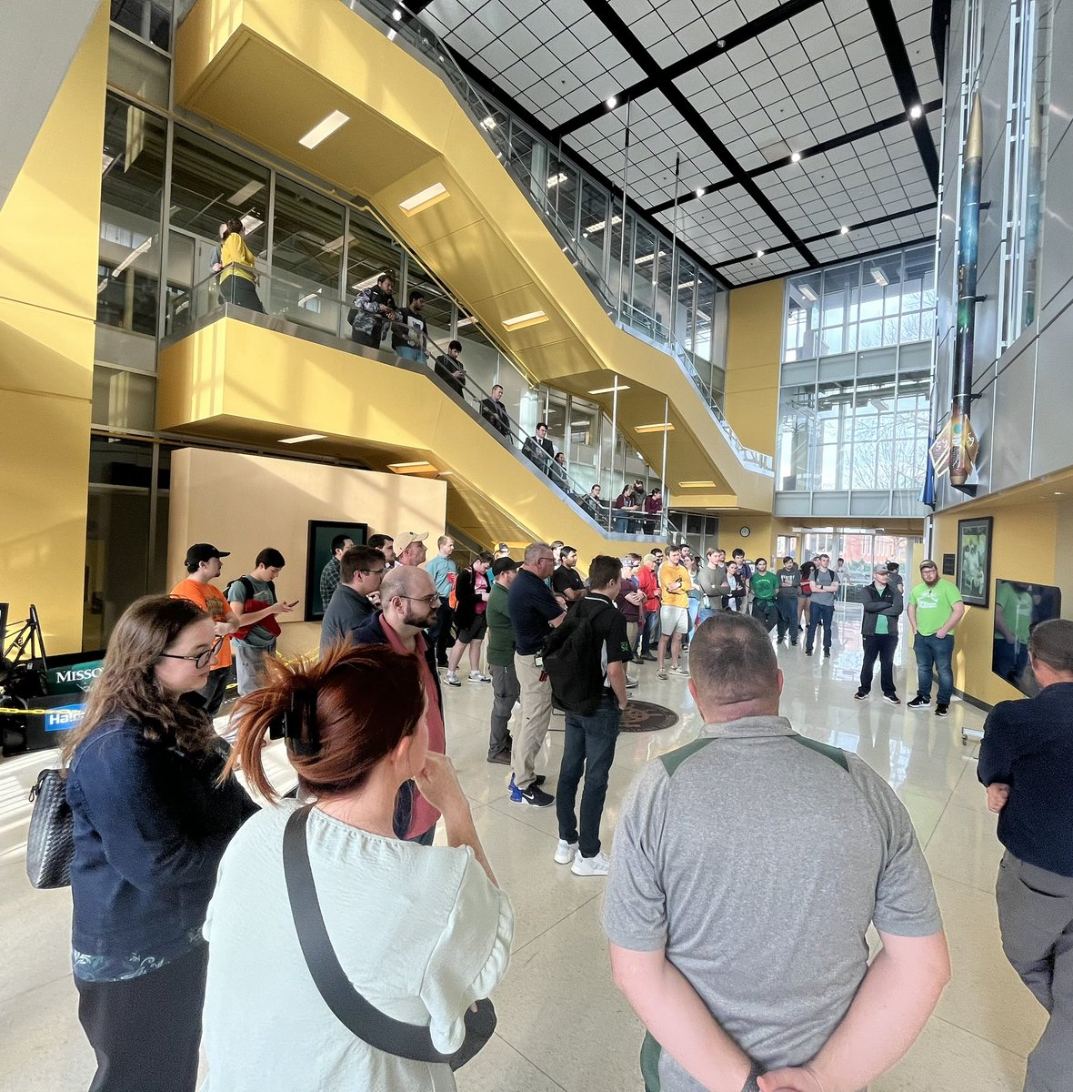 Toomey Hall is packed today for the satellite launch party. What an awesome day this is for @MissouriSandT history. #MinerPride