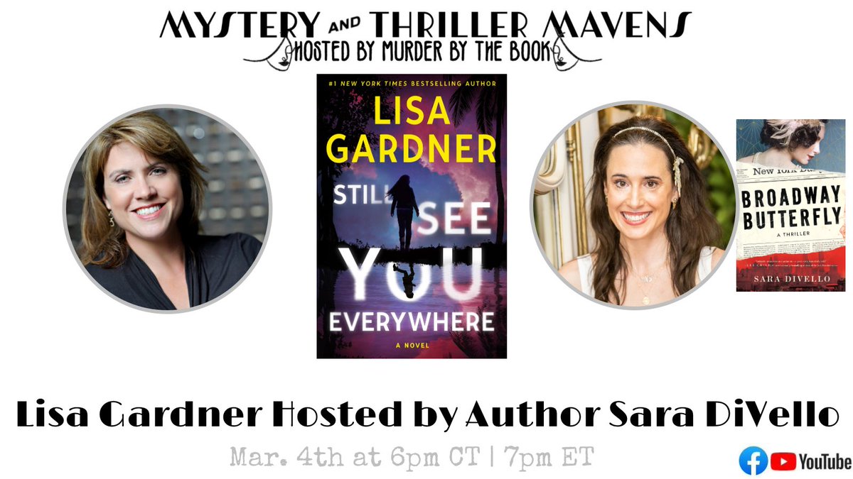 📣 3 Book Giveaway 📣Join me as I host #1NYT bestseller @LisaGardnerBks live at 7 ET tonight with my #PartnerInCrime @murderbooks on FB and YouTube! bit.ly/3jfpJ84