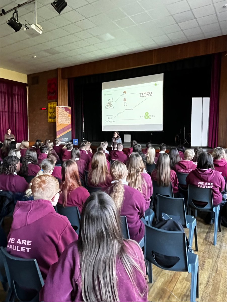 Pauletonline's tweet photo. Today Year 9 and Year 10 heard from Florence Dennis, an insurance broker from &amp;Partners.   She told them all about her career and the apprenticeship route. It was so informative and thought-provoking. https://t.co/wThGhlPXeX