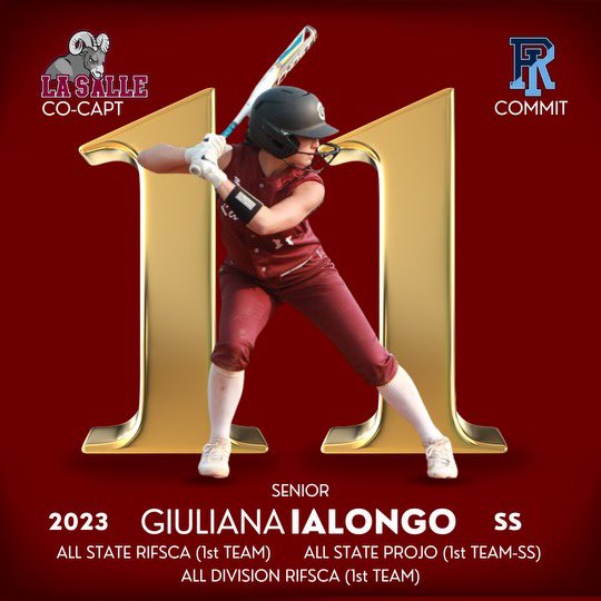 La Salle Academy Softball (@lsasoftballri) on Twitter photo Over the next 6 days as we lead up to pitchers/catchers on 3/11, we would like to highlight our returning players from 2023 who were recognized: 2023 AWARD WINNER, 1st one, <a href="/GiulianaIalongo/">Giuliana Ialongo</a> returns for her Senior season ready to lead the Rams. The URI Commit is a Co-Capt in 2024 Over the next 6 days as we lead up to pitchers/catchers on 3/11, we would like to highlight our returning players from 2023 who were recognized: 2023 AWARD WINNER, 1st one, <a href="/GiulianaIalongo/">Giuliana Ialongo</a> returns for her Senior season ready to lead the Rams. The URI Commit is a Co-Capt in 2024