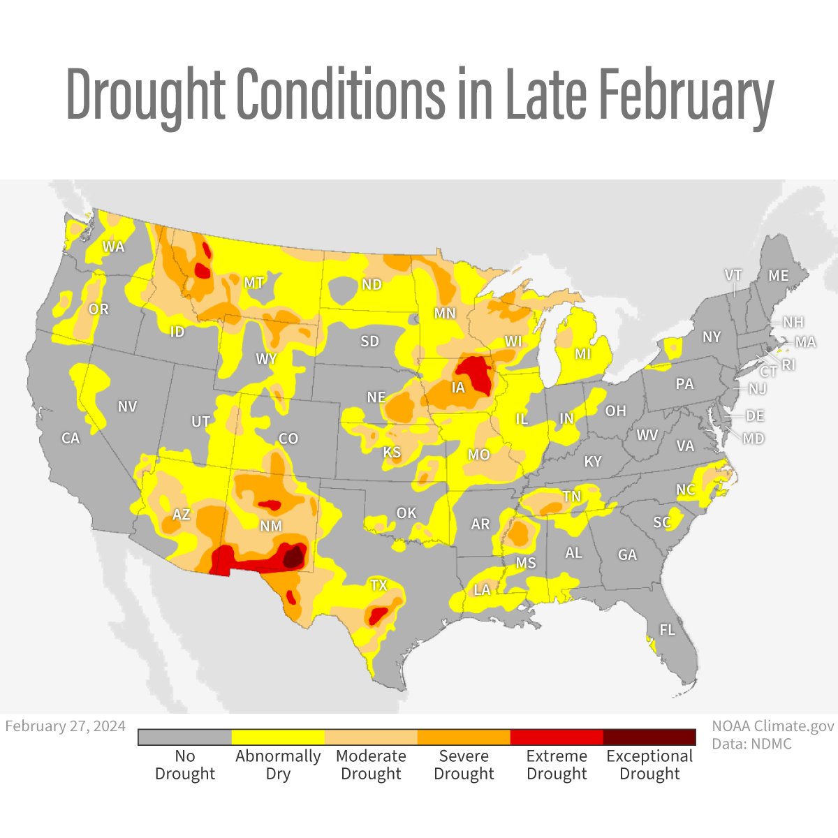 NOAA Climate.gov (@noaaclimate) on Twitter photo While El Niño did begin to weaken last month, it was still considered "strong" and was considered the main teleconnection for March's temperature, precipitation and drought outlook.
<a href="/NWSCPC/">NWS Climate Prediction Center</a> <a href="/NOAADrought/">NIDIS Drought.gov</a>
Read more: climate.gov/news-features/… While El Niño did begin to weaken last month, it was still considered "strong" and was considered the main teleconnection for March's temperature, precipitation and drought outlook.
<a href="/NWSCPC/">NWS Climate Prediction Center</a> <a href="/NOAADrought/">NIDIS Drought.gov</a>
Read more: climate.gov/news-features/…