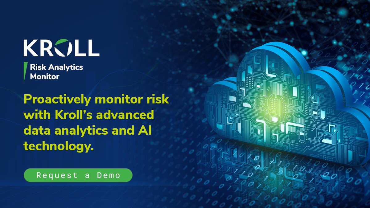 eb_compliance's tweet photo. The Risk Analytics Monitor delivers @KrollWire's investigative and compliance expertise through an award-winning, easy-to-use software. Request a demo: https://t.co/8fjGdy5eAa

#Fraud #Compliance #Risk #AI #DataAnalytics https://t.co/lXegkIjsgi