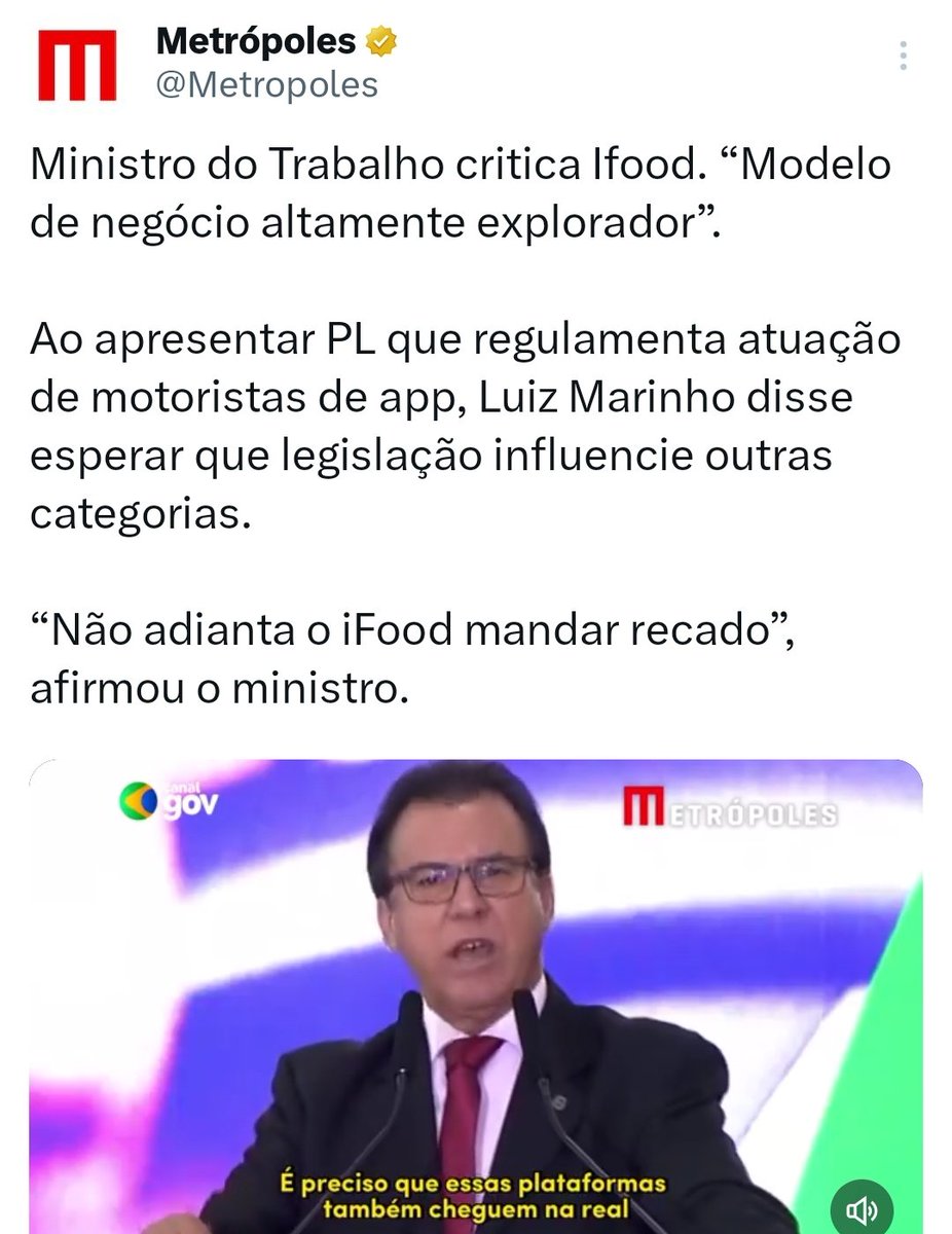 Vão correr com o Uber aqui no Brasil, agora querem mandar o Ifood embora também, a sanha autoritária e o projeto de fechamento de postos de trabalho está a todo vapor. Faz o L e não reclama!