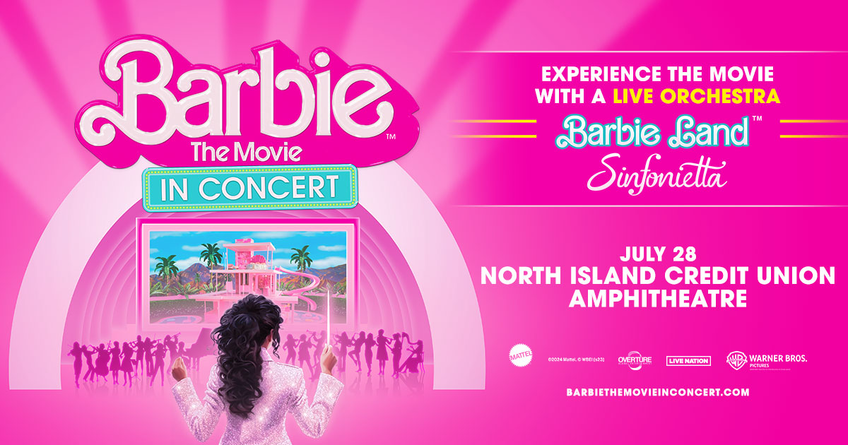 📣JUST ANNOUNCED! 📣 A visit to Barbie Land unlike any other. July 28, North Island Credit Union Amphitheatre will host "Barbie The Movie: In Concert," an event that combines the blockbuster film with live musical accompaniment by an all-female orchestra. Tix on sale March 8.