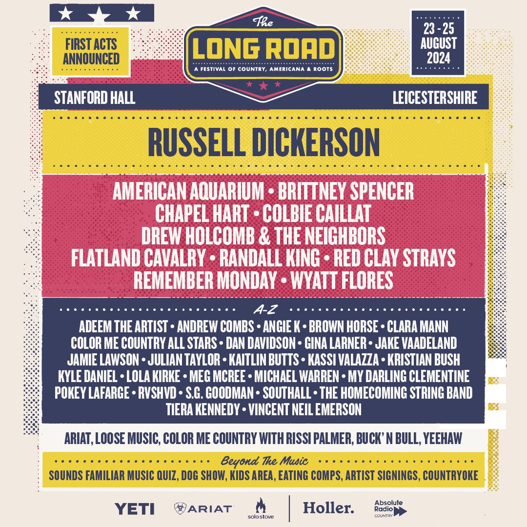Very excited to be playing @TheLongRoadFest, a festival of Country, Americana, Roots and more in Leicestershire, UK this August! Check out the full line up, tickets on sale now: thelongroad.com