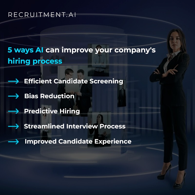 RecruitmentAI's tweet photo. Revamp your hiring process with AI! Save time, reduce bias, predict success, automate interviews, and enhance candidate experience.
 Visit our website for a free demo.
https://t.co/gEGlptEZbh
 #RecruitmentAI #AIinHiring #AI #ArtificialIntelligence https://t.co/QLoUoxQorj
