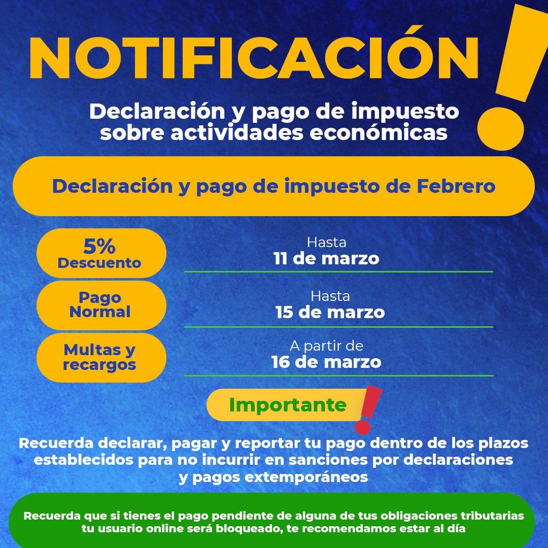 datmarino's tweet photo. Te invitamos a cumplir con el lapso de declaración y pago de Actividades Económicas, así evitas gastos adicionales a tu negocio👨🏻‍💻En la Oficina Virtual la atención es 24/7 #Mariño #Margarita #NuevaEsparta https://t.co/qyHSyhMQWe