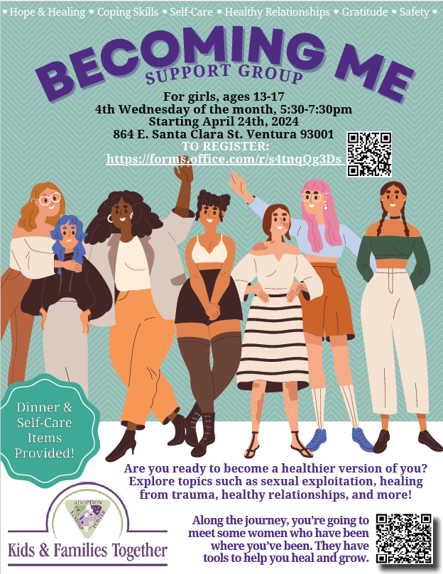 We are proud to share that we will be starting a new support group! This group will be for girls ages 13-17, who have been commercially sexually exploited or who are at high risk. 

See the link in our bio or the QR code on the flyer to register.

Please share! ❤️