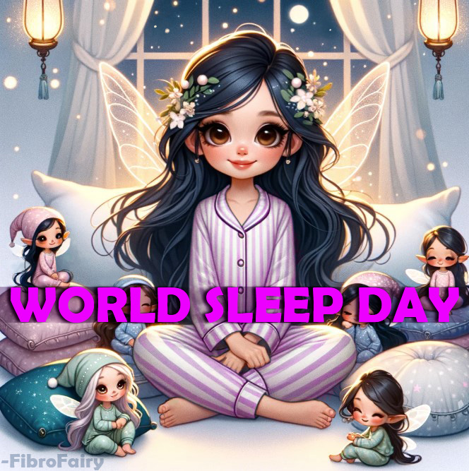 Happy International World Sleep Day! 🌙✨ For us with #Fibromyalgia, good sleep might be a dream—but it's possible, and necessary. Prioritizing rest helps manage #ChronicPain. Tonight, I'm wishing all of us can have a peaceful slumber. 

#WorldSleepDay #sleep #spoonie #goodnight