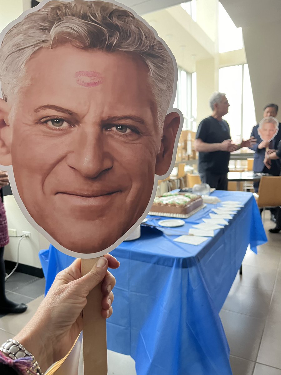 We celebrated @billritter7 today. His birthday was a few days ago. He’s the best. Now we all have larger than life bill ritter heads :)