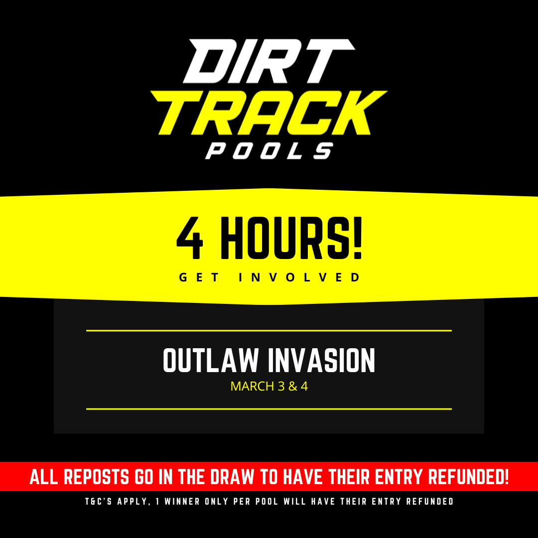 🚨 4 HOURS! 🚨

Outlaw Invasion kicks off TONIGHT, March 4th at 6:30pm EST, with a huge night of racing as the World of Outlaws Sprint Cars return to Volusia!

Outlaw Invasion 👇
forms.gle/fke5kMhavG4ysM…

$20 ENTRY FEE

RETWEETS GO IN THE DRAW TO BE REFUNDED!