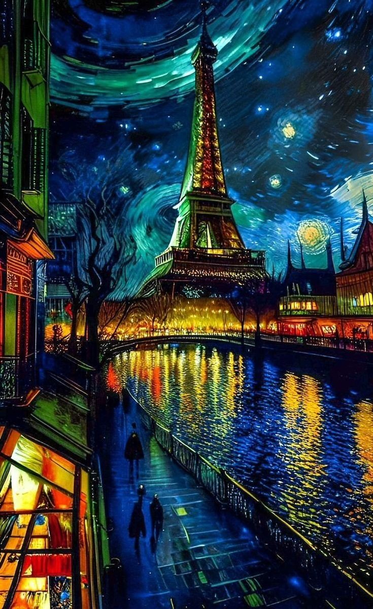 #artwork #art #artlovers #oilpainting #painting #surrealism #Paris #Eiffeltower #townscape #streets