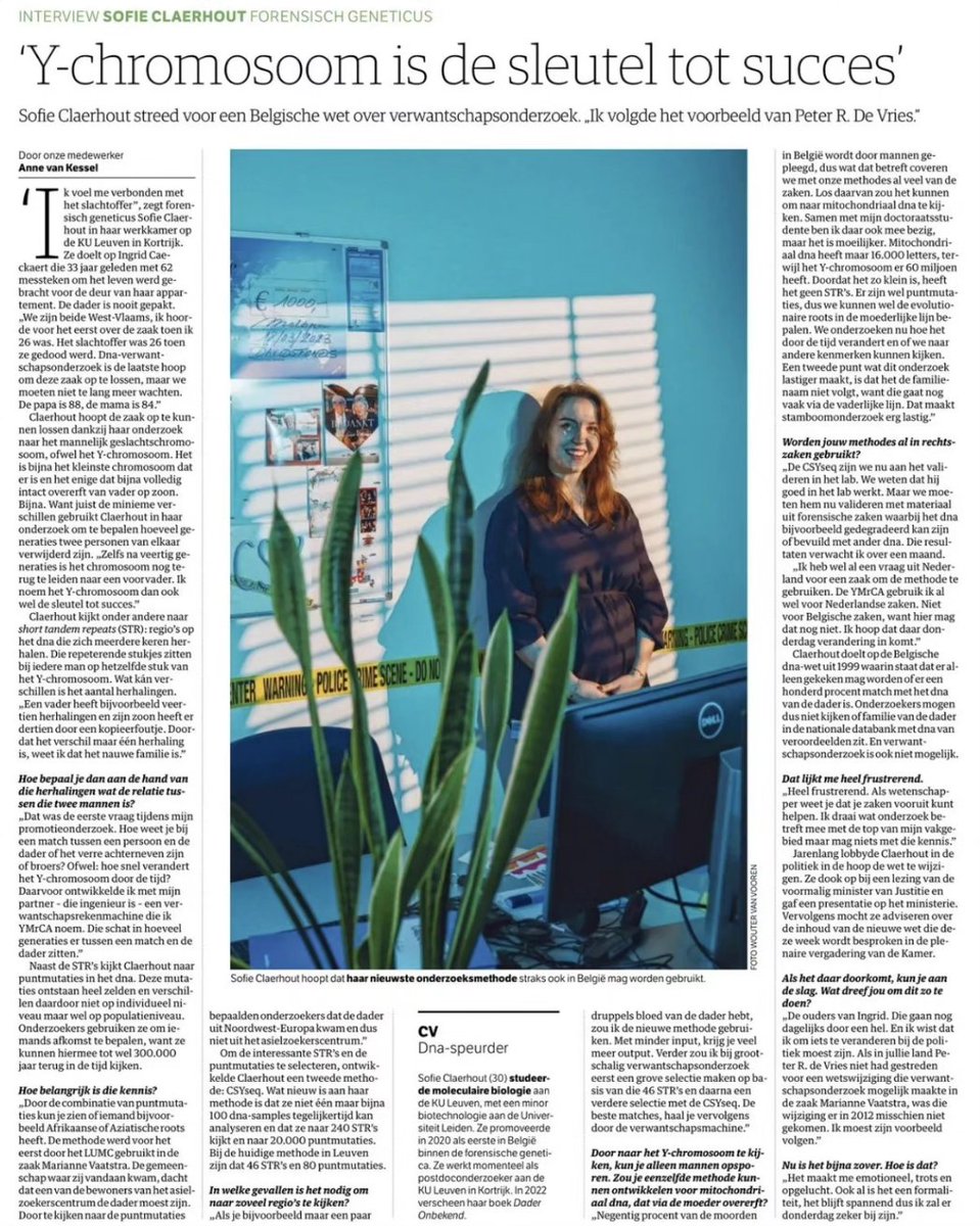 Sofie Claerhout (@sofieclaerhout) on Twitter photo Vandaag met #CSY in <a href="/nrcnl/">nrc.nl</a> 🧬📰🇳🇱
Bedankt aan
🎙 @annevkessel voor een heel fijn interview
📸 <a href="/WouterVanVooren/">Wouter Van Vooren</a> voor de aangename shoot
🙏🏼 <a href="/arne_sinnesael/">Arne.Sinnesael</a> voor het vasthouden vh blauwe filtertje - top collega!
<a href="/FWOVlaanderen/">FWO</a> <a href="/KU_Leuven/">KU Leuven</a> <a href="/KULeuvenKulak/">KU Leuven Kulak</a> Vandaag met #CSY in <a href="/nrcnl/">nrc.nl</a> 🧬📰🇳🇱
Bedankt aan
🎙 @annevkessel voor een heel fijn interview
📸 <a href="/WouterVanVooren/">Wouter Van Vooren</a> voor de aangename shoot
🙏🏼 <a href="/arne_sinnesael/">Arne.Sinnesael</a> voor het vasthouden vh blauwe filtertje - top collega!
<a href="/FWOVlaanderen/">FWO</a> <a href="/KU_Leuven/">KU Leuven</a> <a href="/KULeuvenKulak/">KU Leuven Kulak</a>
