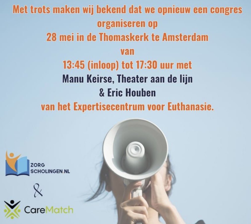 Een nieuw congres!
Palliatief Congres in Amsterdam zorgscholingen.nl/2024/03/03/pal…

Met o.a Manu Keirse 

#palliatievezorg #scholing #amsterdam #samen #laagdrempelig