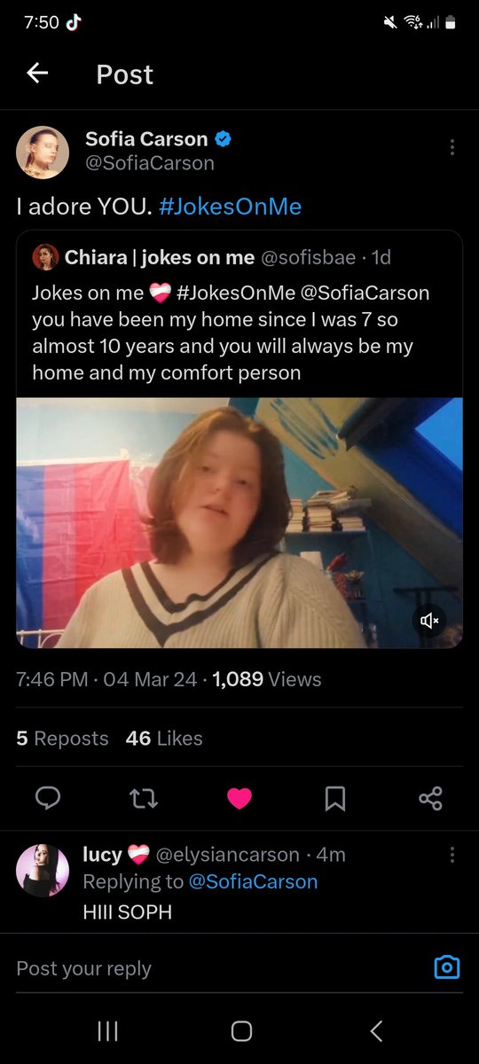 sofisbae's tweet image. I did it tysm to the one and only @SofiaCarson for noticing me here on twitter you are an amazing human being and I love you so much #JokesOnMe