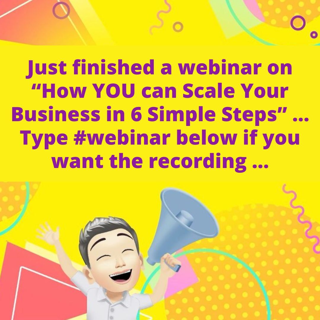 First 100 people to comment #webinar get FREE access to the recording!
.
.
.
.
.
#actioncoach #businesscoaching #businesstips #scaleyourbusiness