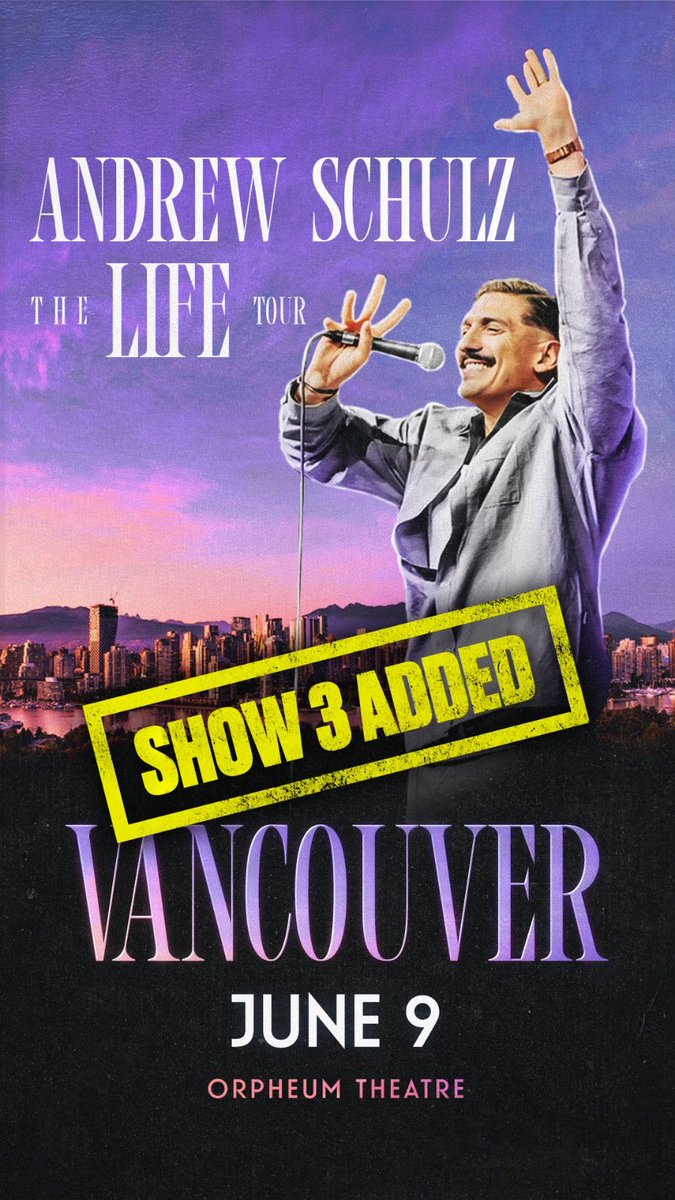 Vancouver we’re adding a 3rd show. Thank you. New venue. You’re awesome. On sale now: ticketmaster.ca/event/11006061…