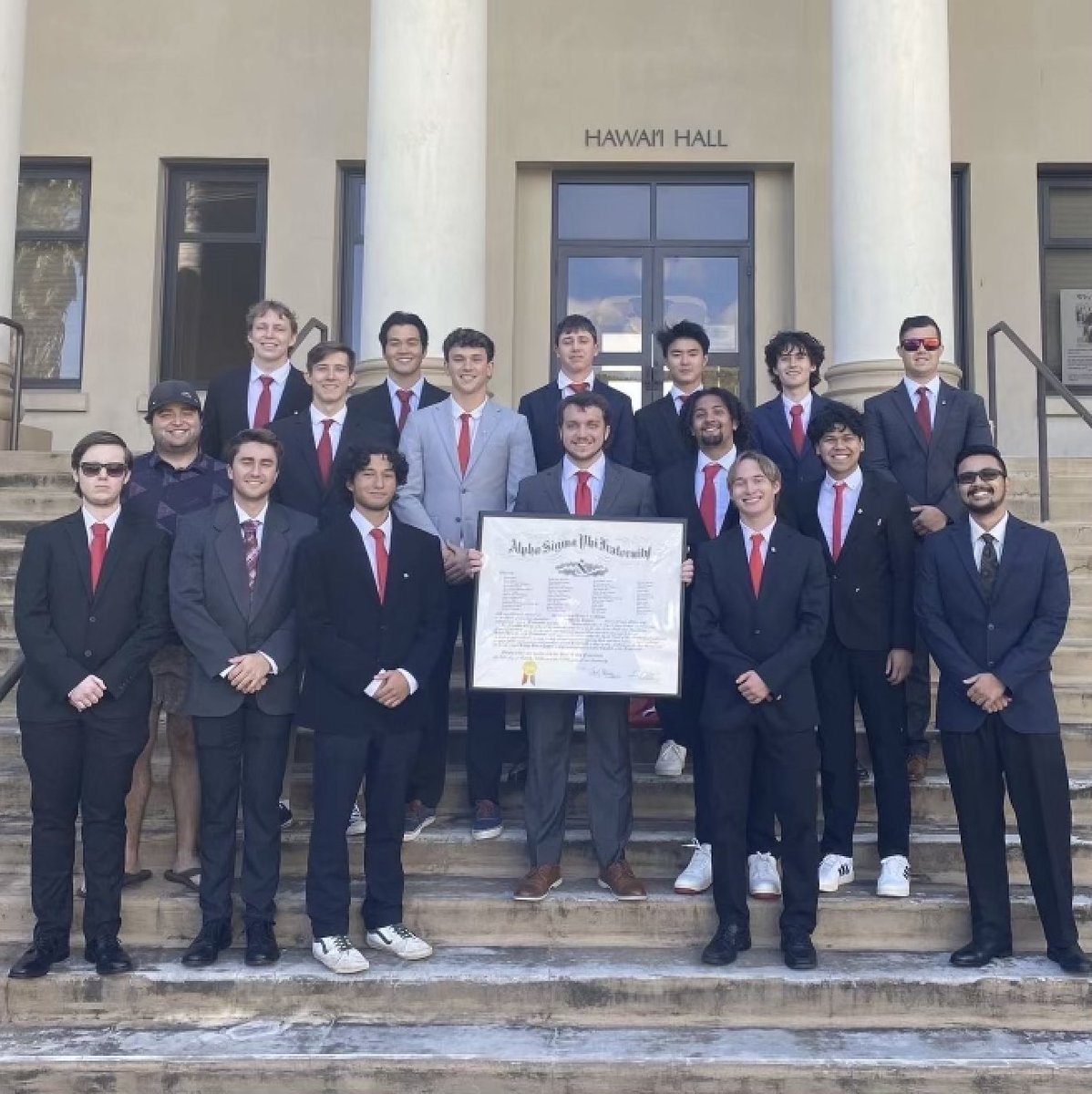 alphasigs's tweet image. Huge shoutout to our Kappa Beta Chapter at Hawai'i. This past weekend these men were presented with their Charter. Congratulations to this group for all of their hard work. Here is your official welcome to Alpha Sigma Phi!

#AlphaSig #TBTM #kappabeta #hawaii