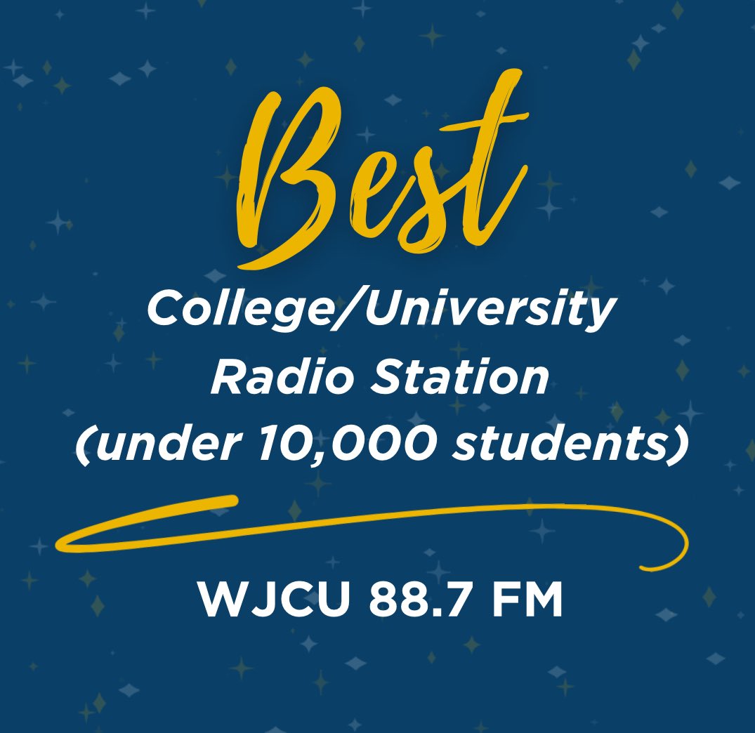 WJCU was named the 2024 winner of the Intercollegiate Broadcasting System Awards for Best College/University Radio (under 10,000 students)! 
Thank you @ibsstudentmedia and thank you to every WJCU member and listener!