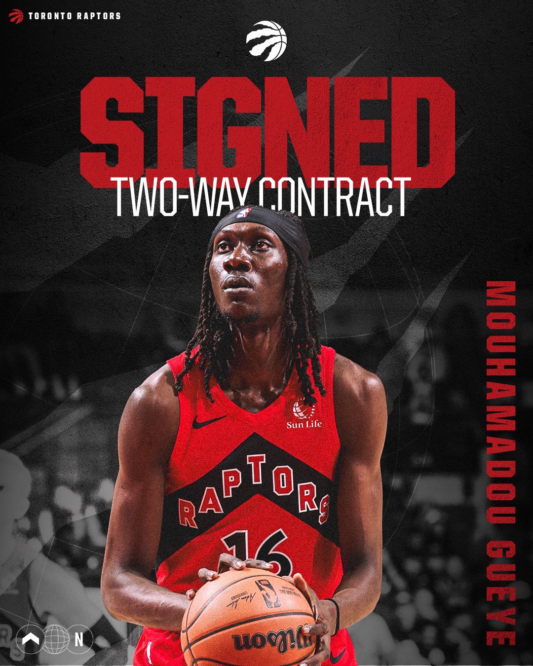 Raptors signed best sale basketball