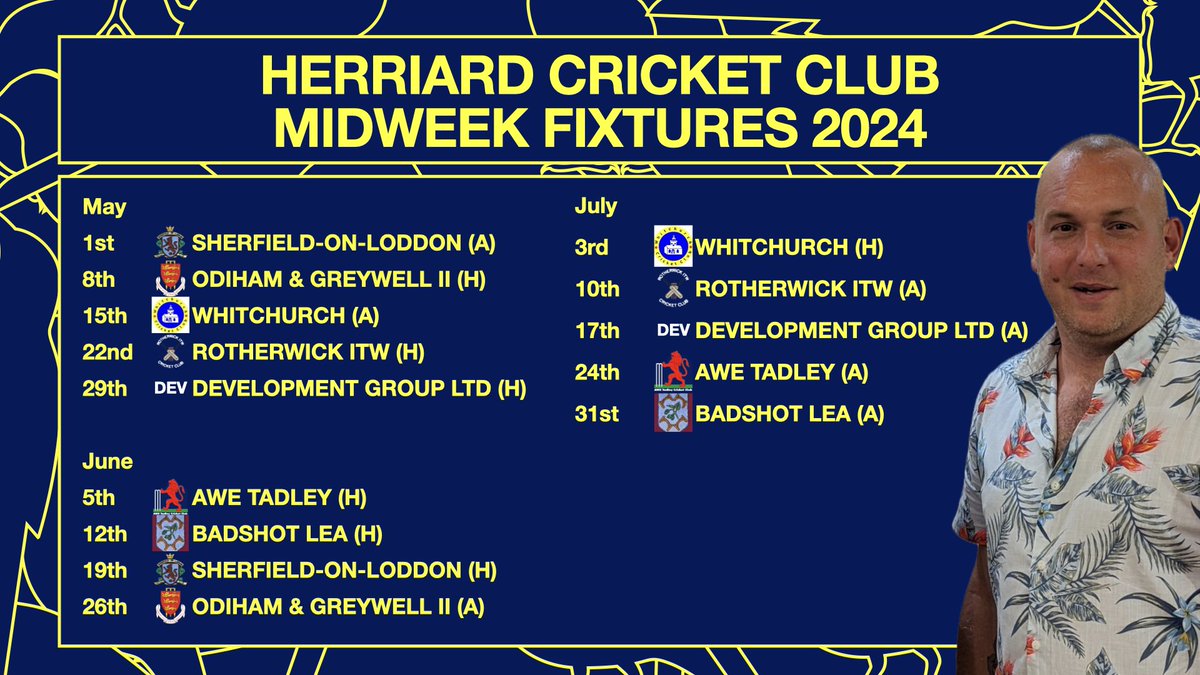 🚨STOP WHAT YOU ARE DOING!

THE 2024 LEAGUE FIXTURES ARE OUT! Take a look who we will be facing in Hampshire Cricket League action this year.

Which game are you looking forward to?