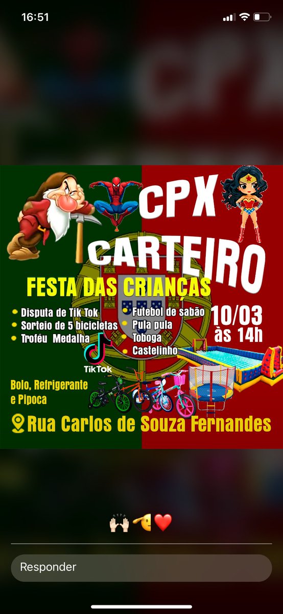 BecoFml_R_S's tweet photo. Venham participar e curtir conosco, seja todos bem vindo, tragam suas crianças e família/rua Carlos de Souza Fernandes/ paiol Cpx do carteiro 🇵🇹🐺😒✍🏾🚩 https://t.co/Hp4dYw23O4