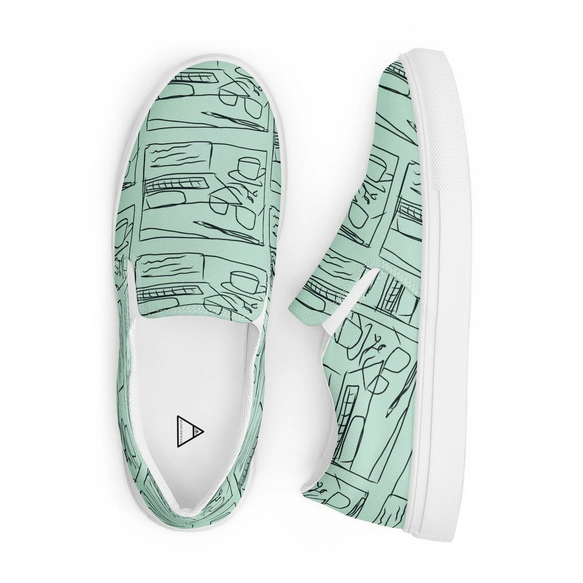 Step Into A New Season With Our Slip-On Shoes! 🐝 Item: Write And Sip, Slip-On Shoes By @shop_wheresmsb Creator: @wheresmsb Online Store: etsy.com/shop/WheresMsb 🐝 #WheresMsB #DoodleArt #Stationery #Artist #SmallBusiness #Writer #Shoes #SlipOns #LineArt