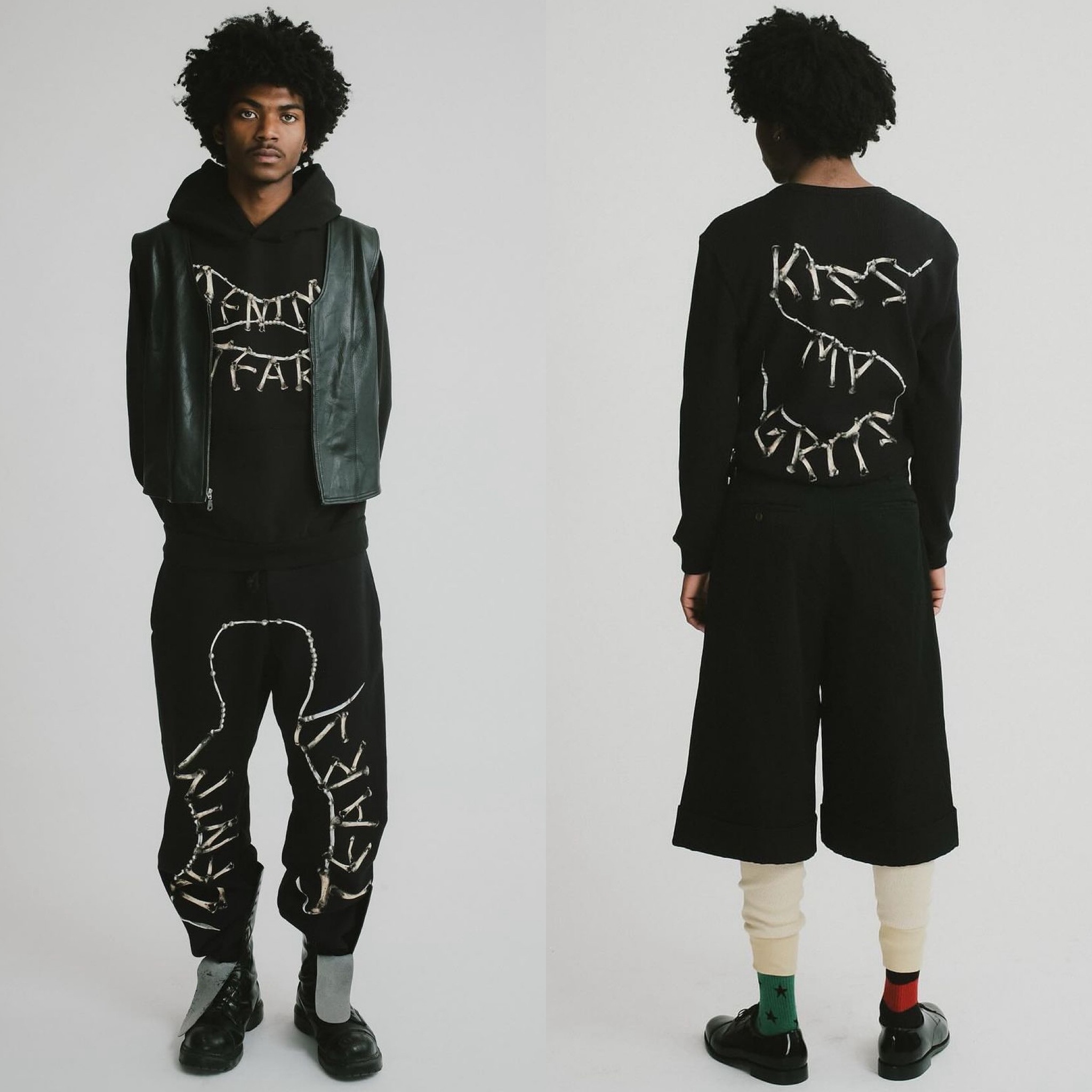 ◆Denim Tears◆ Kiss My Grits Tシャツ ブラック Denim Tears Unveil 'Kiss My Grits' SS24′ Collection ft