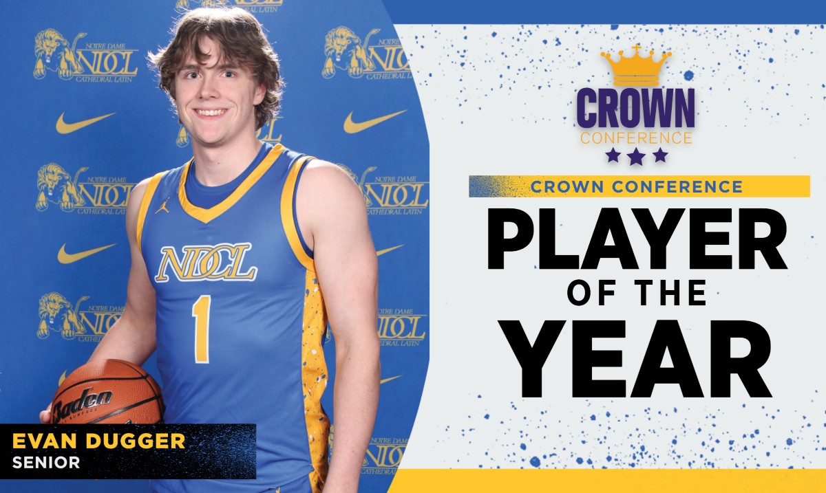 Congratulations to senior Evan Dugger on being named Crown Conference Player of the Year for the 2023-24 season! To read more on Dugger's great season and historic career, visit ndclathletics.org for the story.

#WeAreNDCL