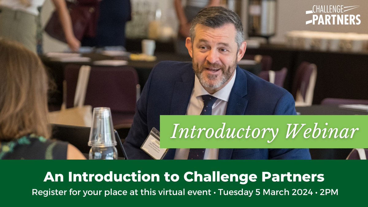 Don't miss tomorrow's webinar, 'An Introduction to Challenge Partners' @ 2PM covering: ☑️ The Quality Assurance Review ☑️ Our new SEND Developmental Peer Review for mainstream schools ☑️ Growing the Top for Outstanding schools ☑️ Extending Leading Practice for Good schools ☑️…