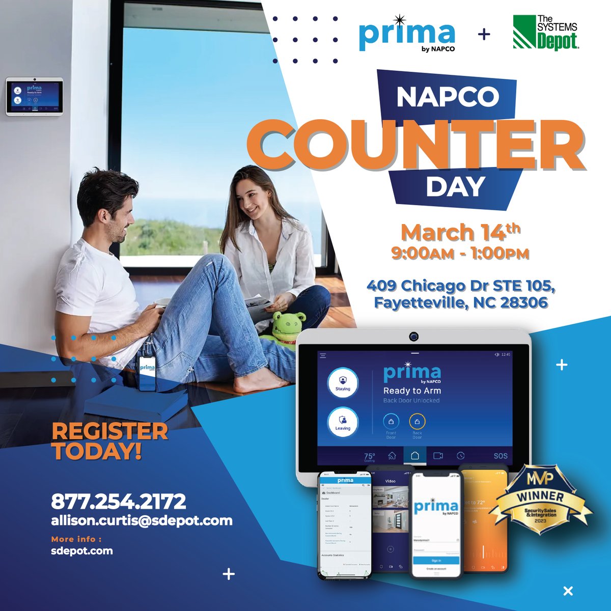 TheSystemsDepot's tweet image. 🌟Counter Days with @NSSCSecurity 🌟

Mark your calendars! Our Napco Prima Counter Days are back and better than ever! Join us from March 12th, 13th and 14th at our locations in Duluth, GA; Fayetteville, NC; and Jacksonville, FL!