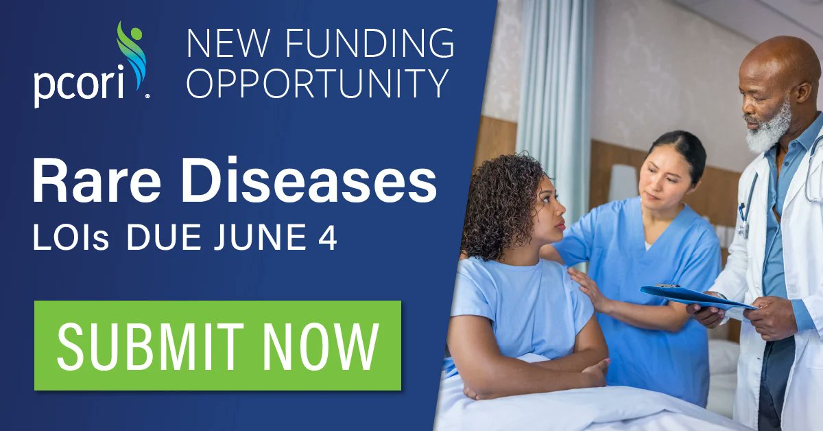 Research Funding Reminder: @PCORI seeks to fund patient-centered CER projects focused on rare diseases! Explore the Addressing Rare Diseases PFA today and see how you can take the first step: pcori.me/3SFCmJl
