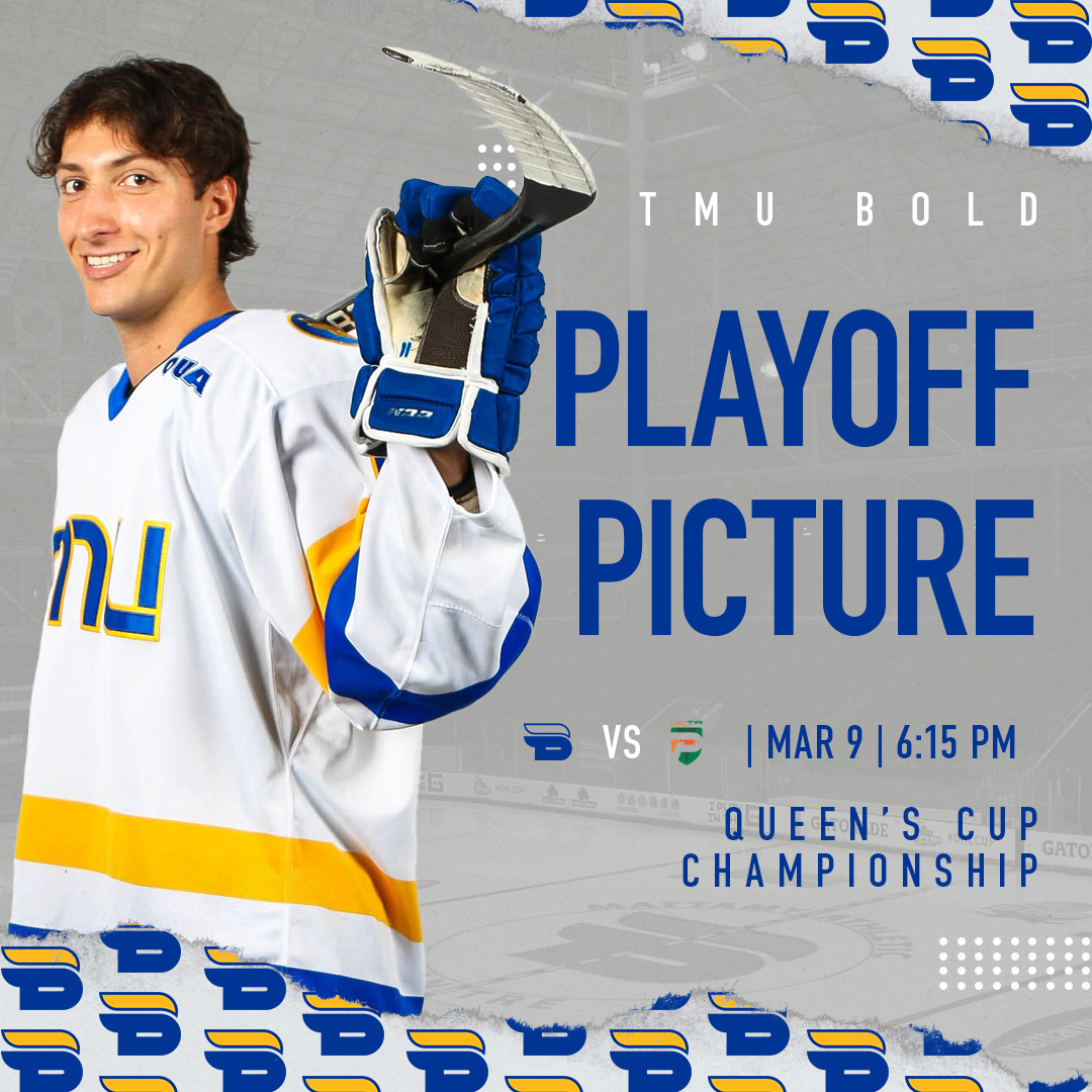 The Queen's Cup final goes through TMU!

<a href="/tmuboldmhky/">TMU Bold Men's Hockey</a> chases history, looking for their first OUA title. Join us at the MAC on Saturday for the Queen's Cup winner-take-all championship game.

@torontomet students are FREE with a OneCard! 
🎟️ on sale at ticketweb.ca/event/oua-quee…