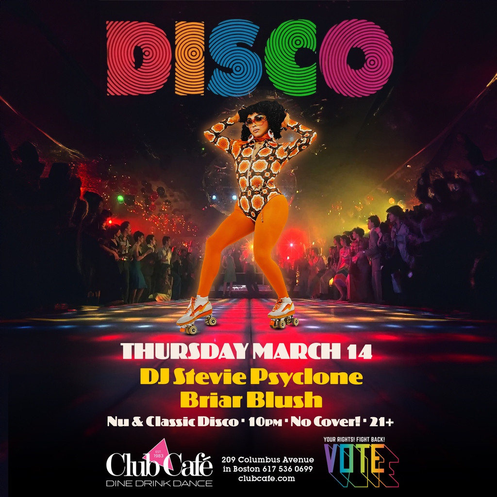 Thursday, March 14th: DISCO

@steviepsyclone will be bringing classic disco anthems mixed in with modern disco pop for an amazing night of hits accompanied by a special disco performance from @briarblush. No cover all night!