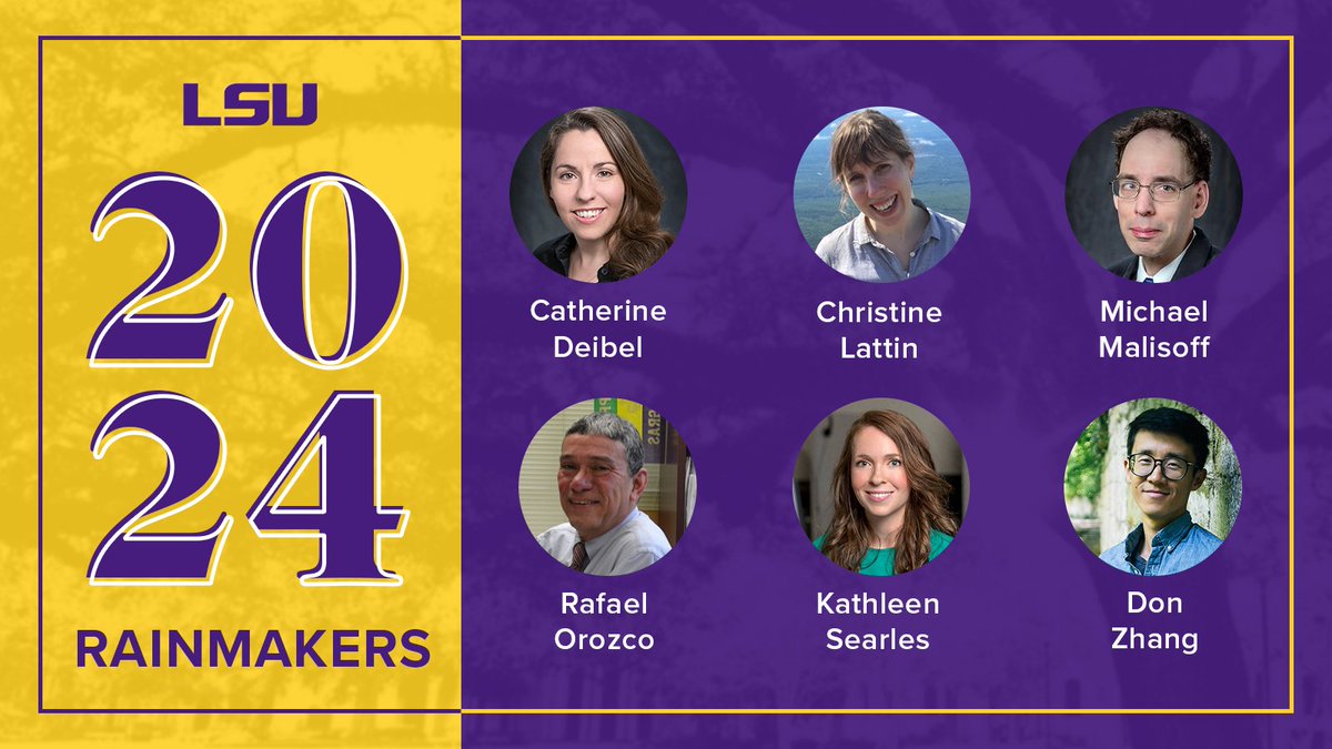 Meet our newest Rainmakers 👏

The Rainmaker awards recognize faculty whose sustained work has had a significant impact on the academic community and beyond to elevate lives. 

Congratulations to the 2024 winners!

🔗 lsu.edu/mediacenter/ne…

#ScholarshipFirst