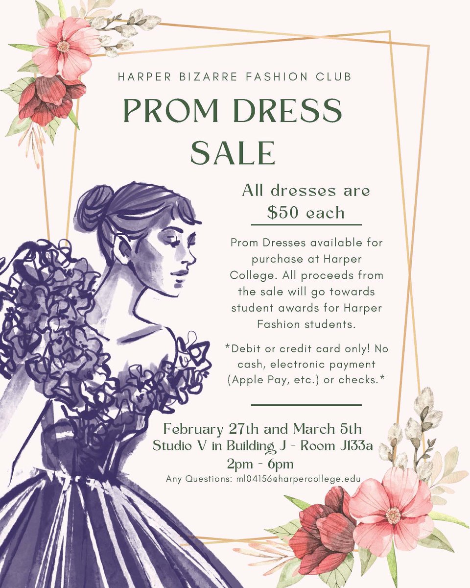 Looking for a prom dress? Harper College is hosting a sale of donated designer gowns tomorrow March 5, from 2-6 p.m. All dresses are new for $50 each and all proceeds go towards Harper Fashion students.