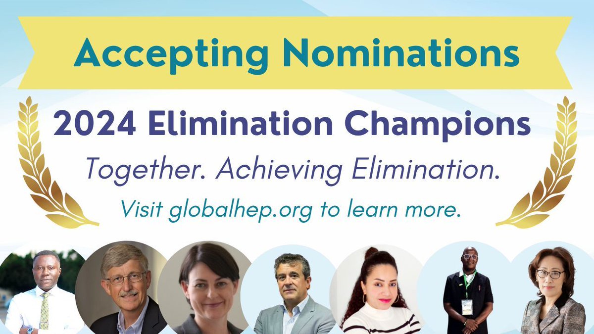 GlobalHep's tweet photo. 🌍 Exciting News! Nominations for the 2024 Elimination Champions are now OPEN! 🏆 Know someone making strides in hepatitis elimination? Nominate them today! #HepatitisElimination #EndHep

https://t.co/zQlAoDg68b https://t.co/HtACx67FeI