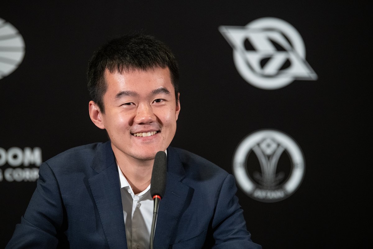davidllada's tweet photo. When asked if he had thought about how his life would change if he won the World Championship match, Ding Liren said, "I imagine that if I win, my picture will hang in many chess clubs, and that would make me happy".

I am very fond of Ding and, as he disclosed himself, I know he has gone through some rough times, before and after the match. So I want to contribute to his happiness. If you run a #chessclub, you are more than invited to make a print of any of my portraits of him and use it to decorate your facilities.

All files linked in this thread are high-resolution, and suitable for printing in any size.