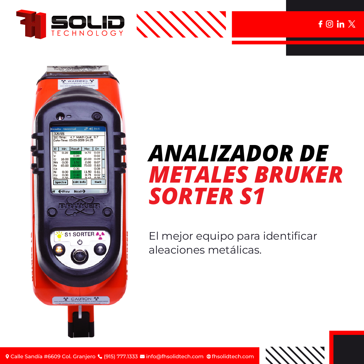 FhSolid's tweet photo. El instrumento analítico Bruker Sorter S1 abarca elementos desde Ti hasta U. Ofrece una excelente química e identificación de aleaciones de manera extremadamente sencilla.

#BrukerSorterS1 #RendimientoAnalítico #QuímicaDeAleaciones https://t.co/8H9OCrQgFZ