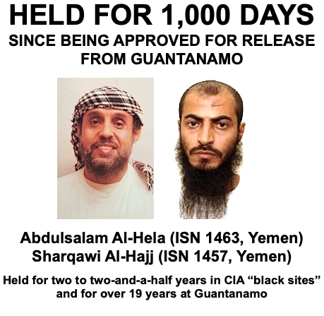 Held for 1,000 Days Since Being Approved for Release from #Guantanamo: Abdulsalam Al-Hela and Sharqawi Al-Hajj - The 4th article in my ongoing 10-part series about the 16 men approved for release but still held closeguantanamo.org/Articles/434-H…