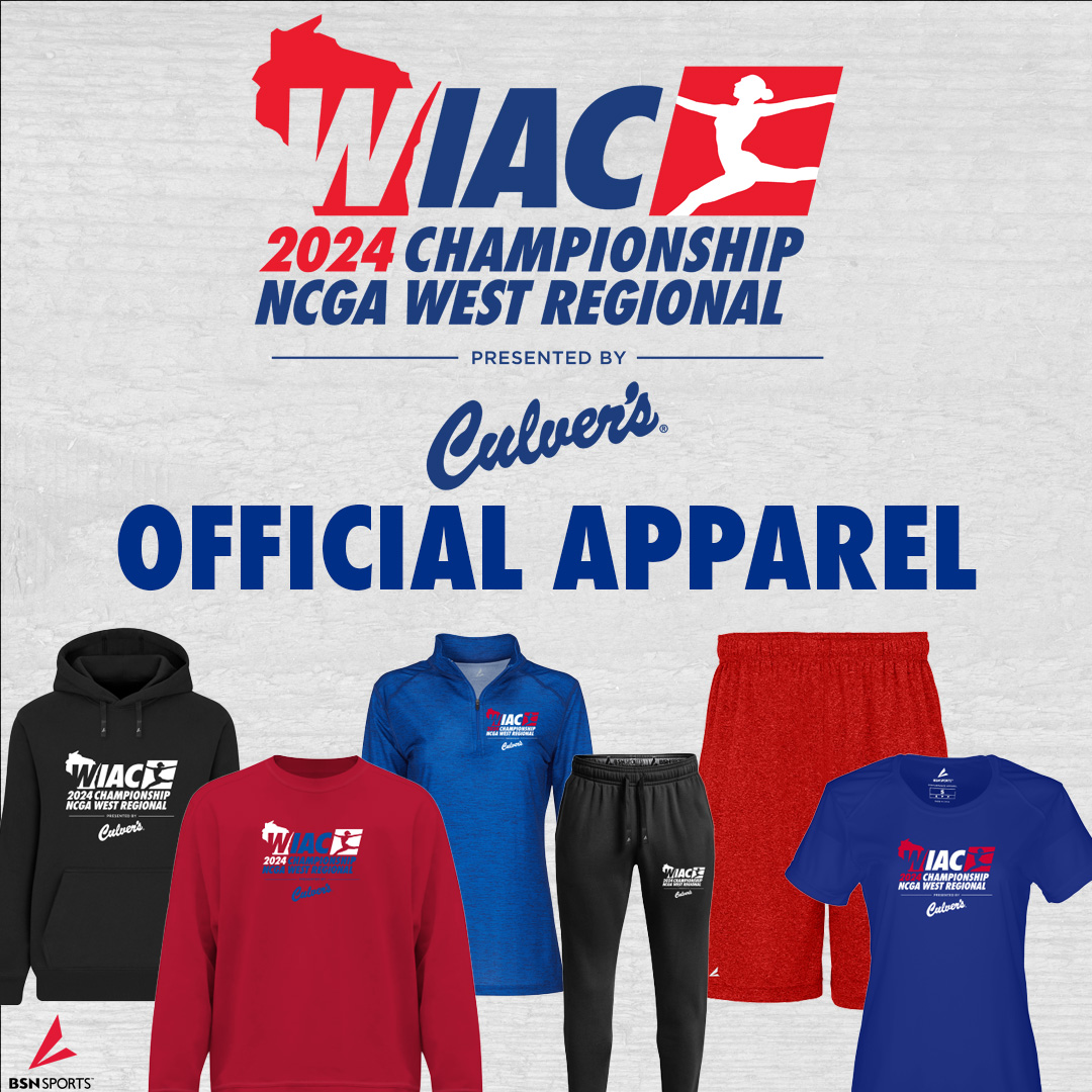 #WIACGYM | 2024 #WIAC Women's Gymnastics Championship NCGA West Regional (pres. by Culver's) apparel is now available thru March 12. Visit bit.ly/4c44r63 for details.

#ExcellenceInAction
#ncaaGym