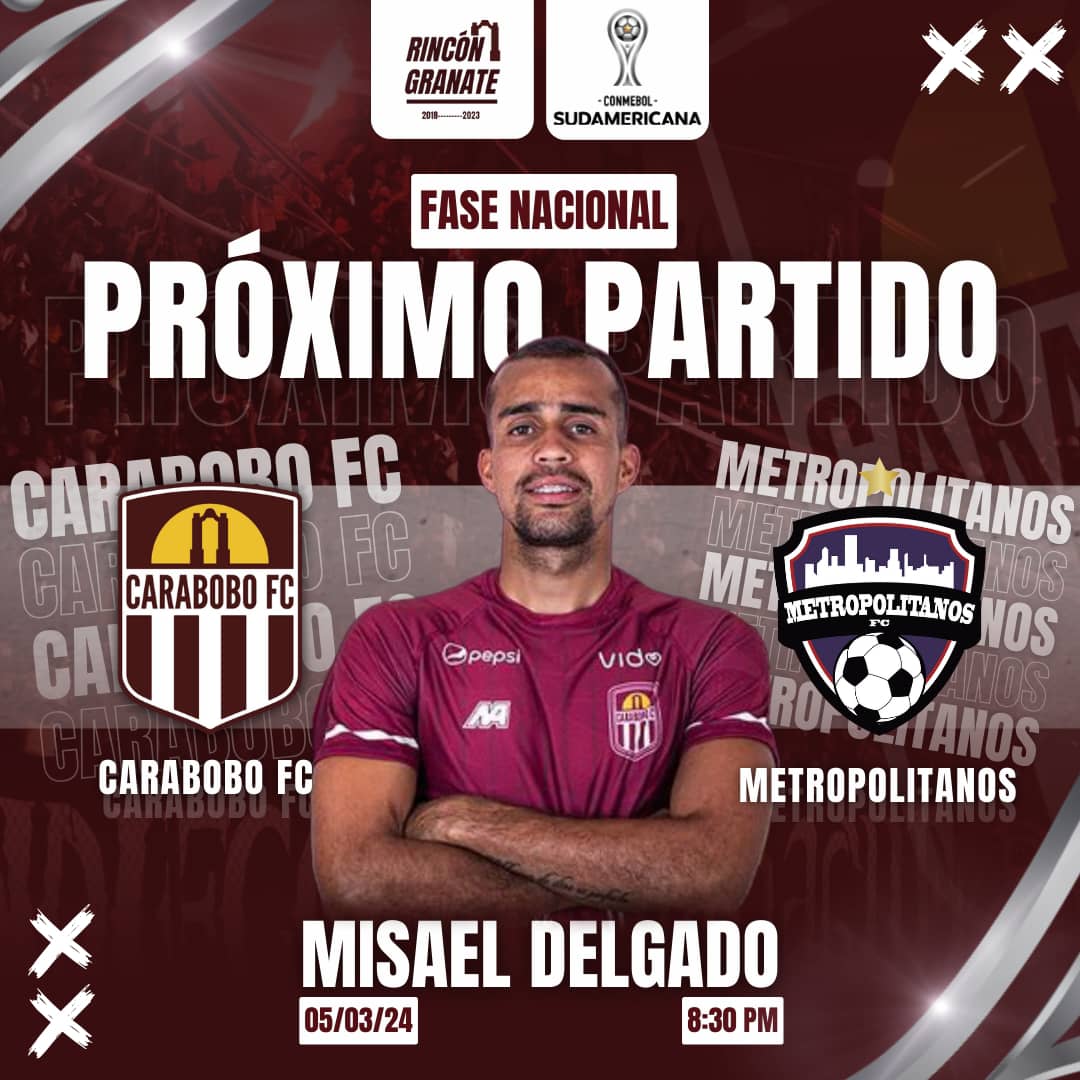 rincongranate24's tweet photo. ¡Cita con la historia! 🇱🇻

Carabobo FC enfrentará al Metropolitanos FC por la Fase Nacional de la Copa Sudamericana 2024 🔥

¡Vamos Grana! 🫀🤞

#LaGranConquista #Sudamericana #CaraboboesGranate #RinconGranate #MasGranate https://t.co/nTmB1vpDSs
