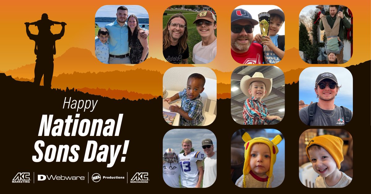 AKCMARKETING's tweet image. Whether you are one or have one, happy National Sons Day!